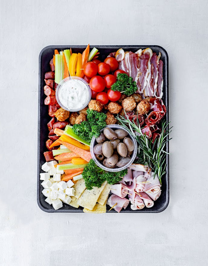 Antipasto Platter - A Selection of Meats, Vegetables, Cheese and Dip (Gluten Free)