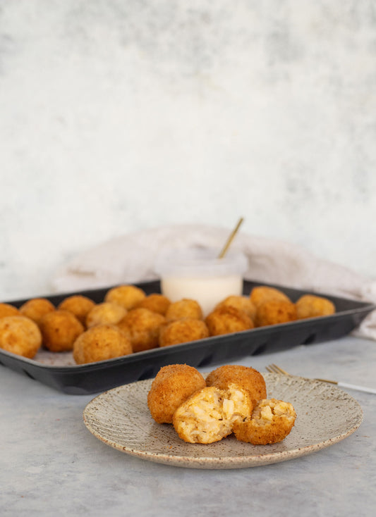 Arancini Mini Ball Platter with Garlic Aioli Dipping Sauce (Vegetarian, with Gluten Free Option)