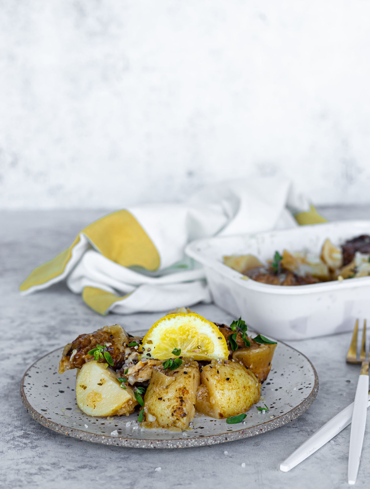 Greek Lemonato Roast Chicken & Potatoes (Gluten Free)