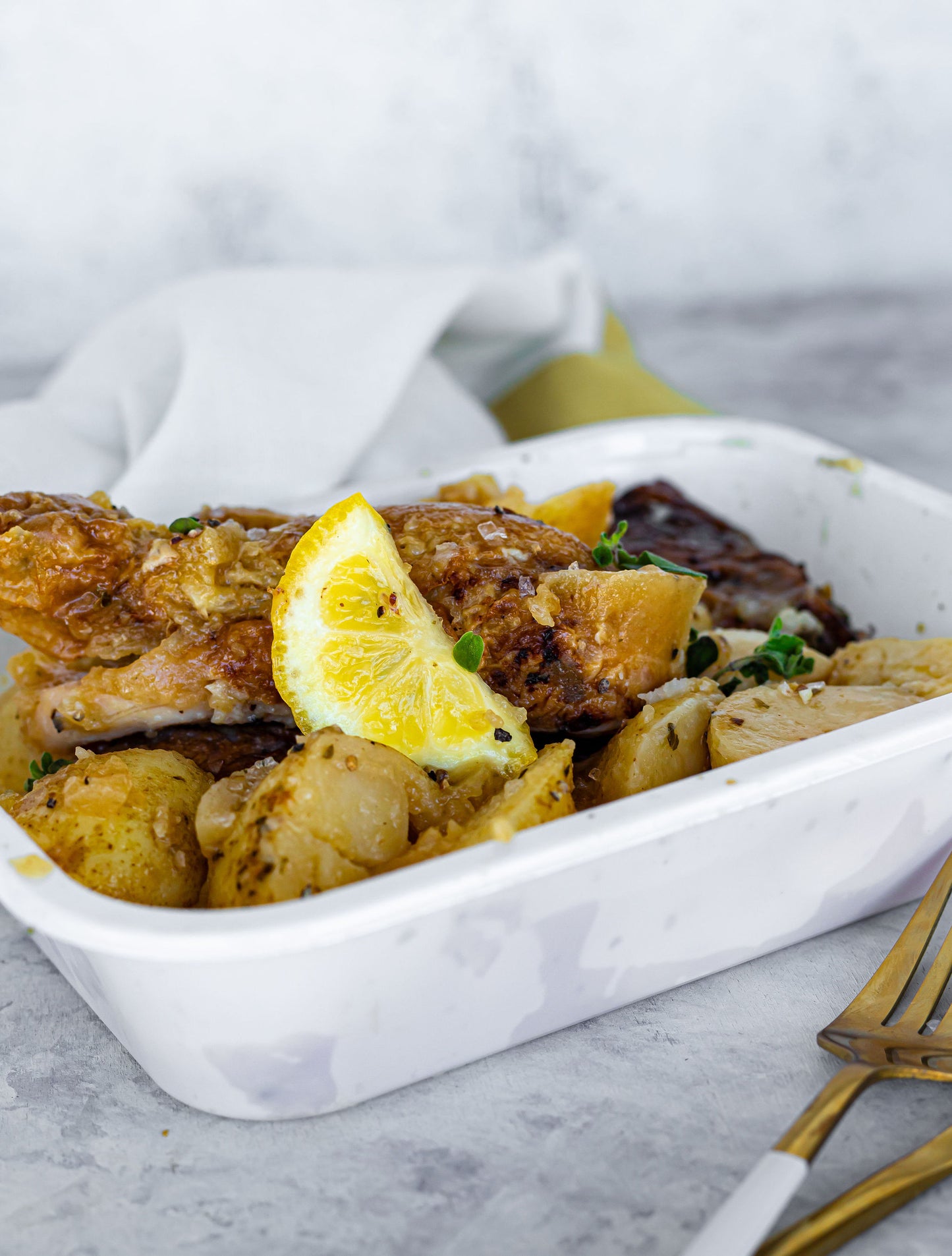 Greek Lemonato Roast Chicken & Potatoes (Gluten Free)